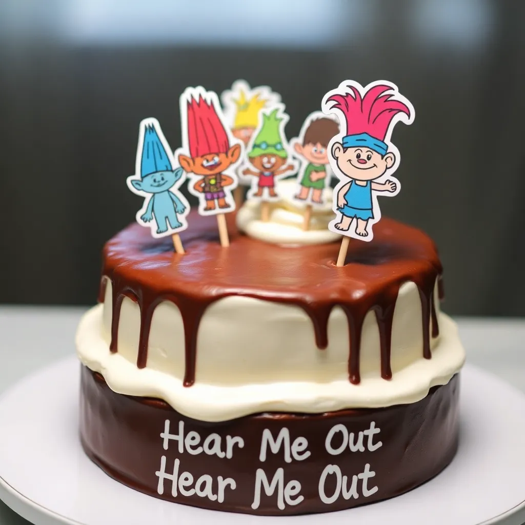 Hear Me Out Cake : Veneer form trolls band together 3