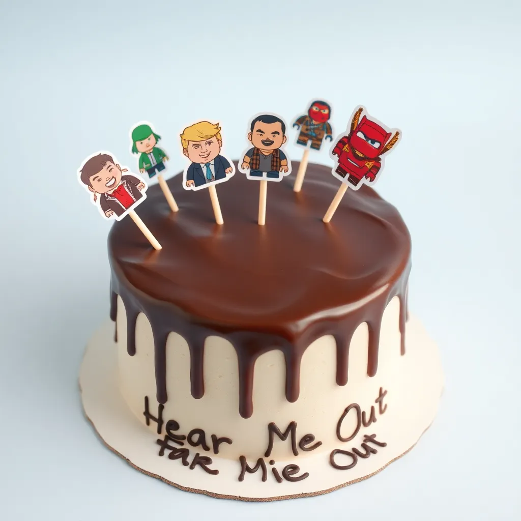 Hear Me Out Cake : franco colapinto, issack hadjar, Barron trump, lando Norris, Nick Lester , lightning mcqueen, llyod from ninjago, Malachi Barton